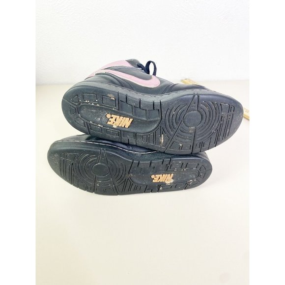 Nike Air Women Sz 8.5 Black Pink Metallic Swoosh High Top Athletic Sneaker Shoes - Picture 3 of 10